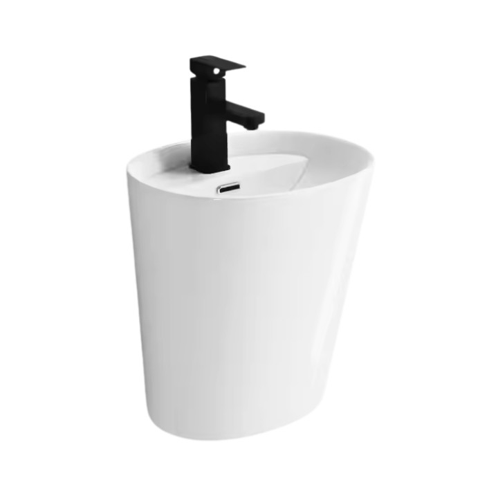 P123-OVEL WALL HUNG BASIN WHITE MODERN ART BASIN