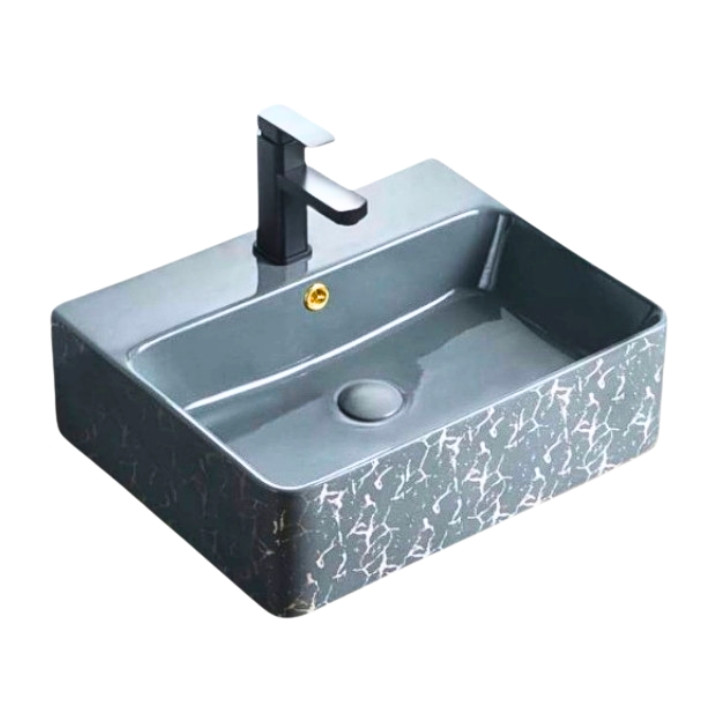 D378A-Grey Colorful Decorative Counter Top Basin