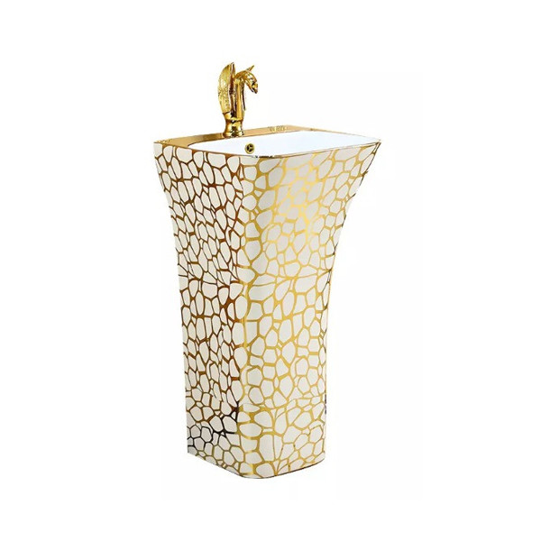 DECORATIVE GOLDEN DRUM BASIN 8013G