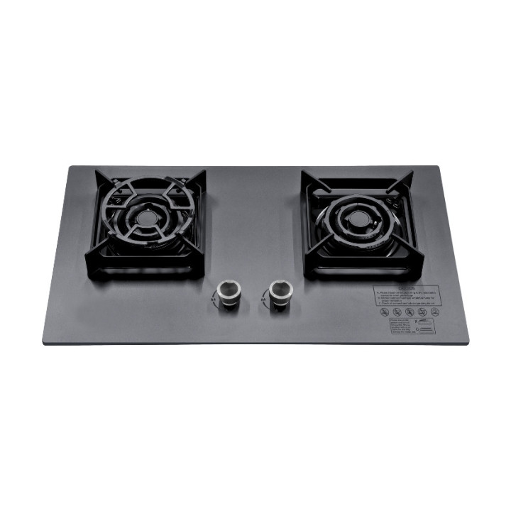 Dynamic Mat Black MARBLE 2 BURNER HIGH QUALITY BUILT IN GAS STOVE