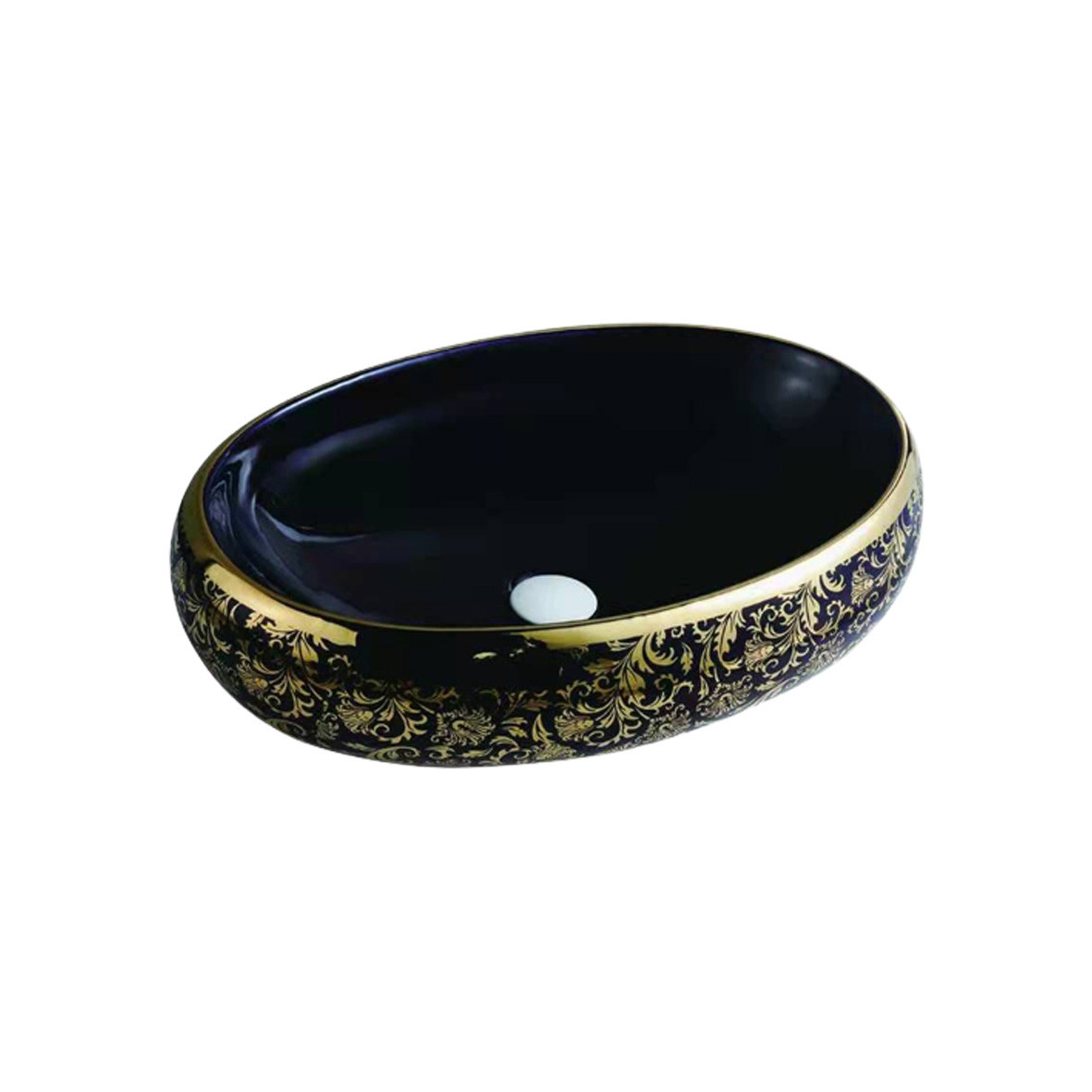 ART COUNTER TOP BASIN BLACK GOLDEN G525